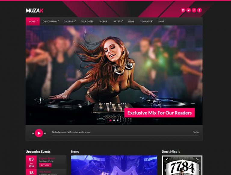 Muzak Music WordPress Theme