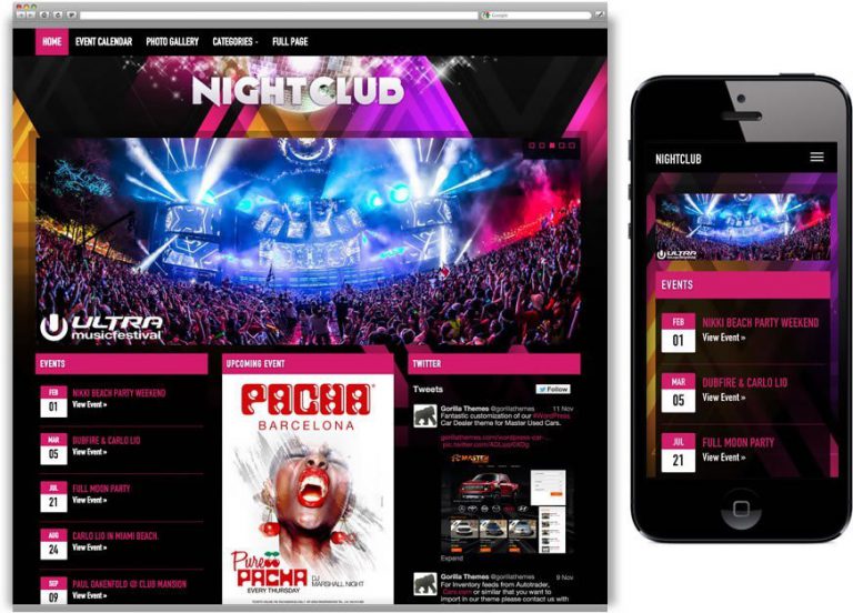 Nightclub WordPress Theme