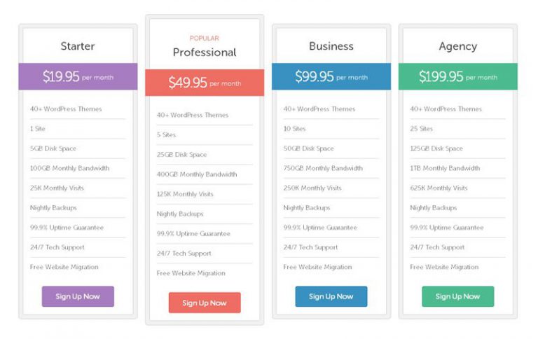 UpThemes Hosting Plans