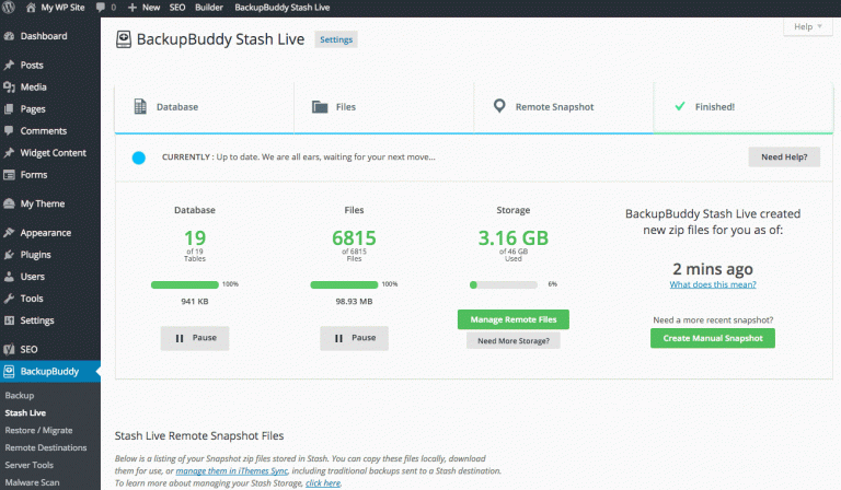 BackupBuddy 7.0 & Stash Live