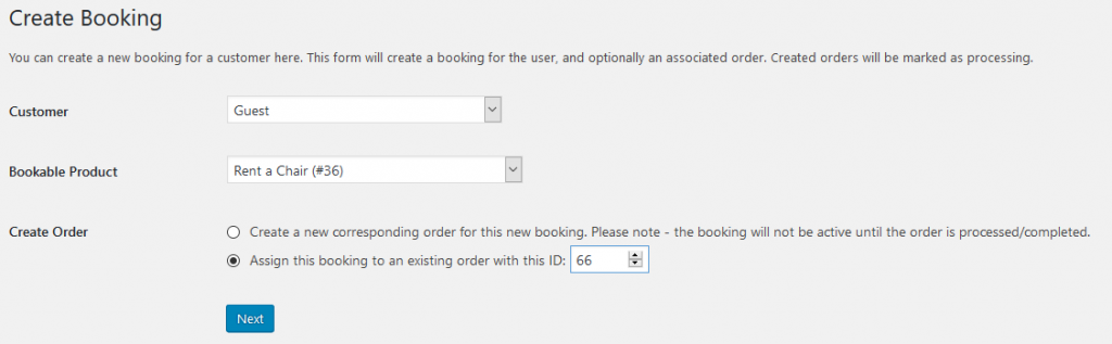 Booking Order