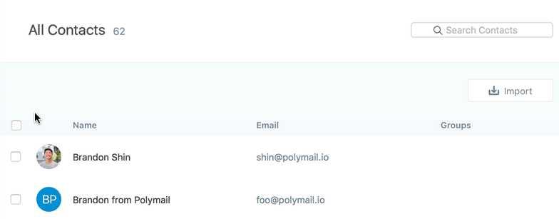 Polymail Contacts