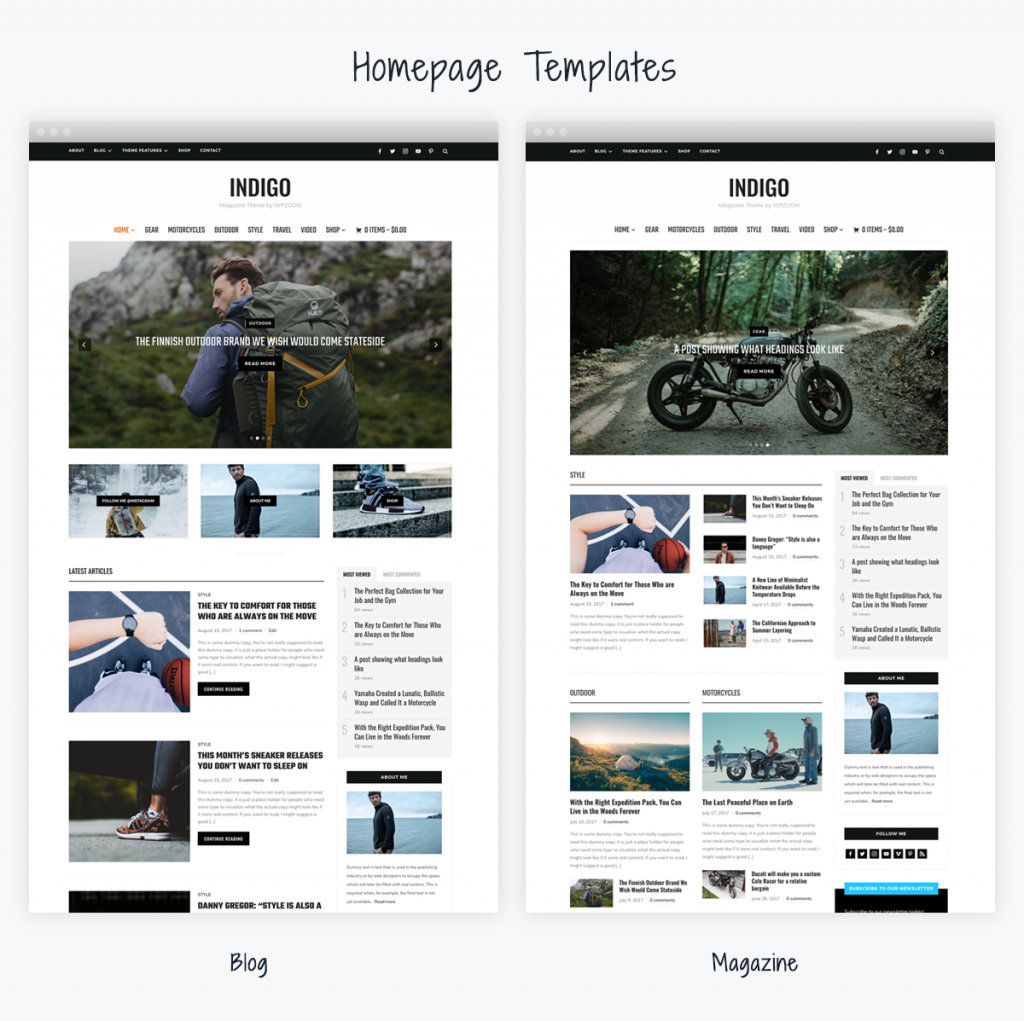 Homepage Layouts