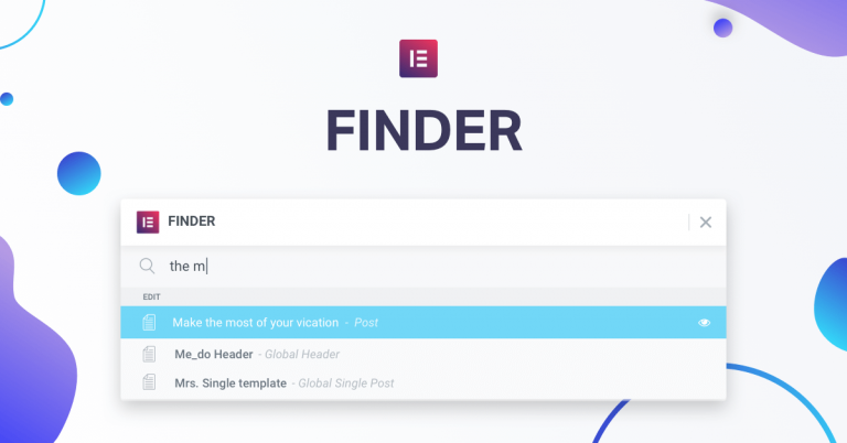 Elementor Finder