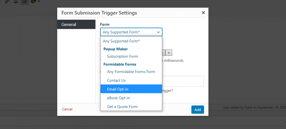 Formidable Forms Integration