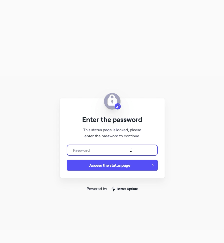 Password Protected Status Pages