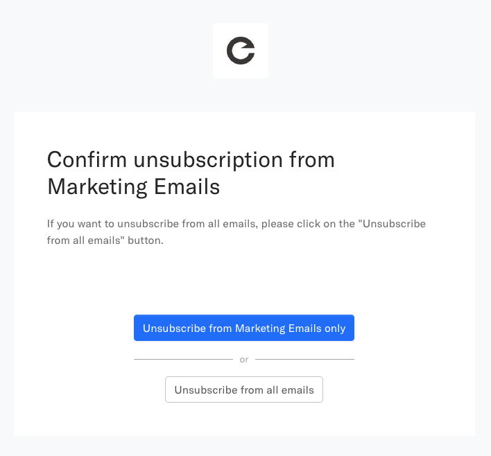 Confirm Unsubscription