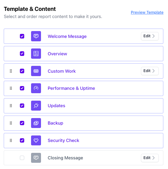 Report Sections