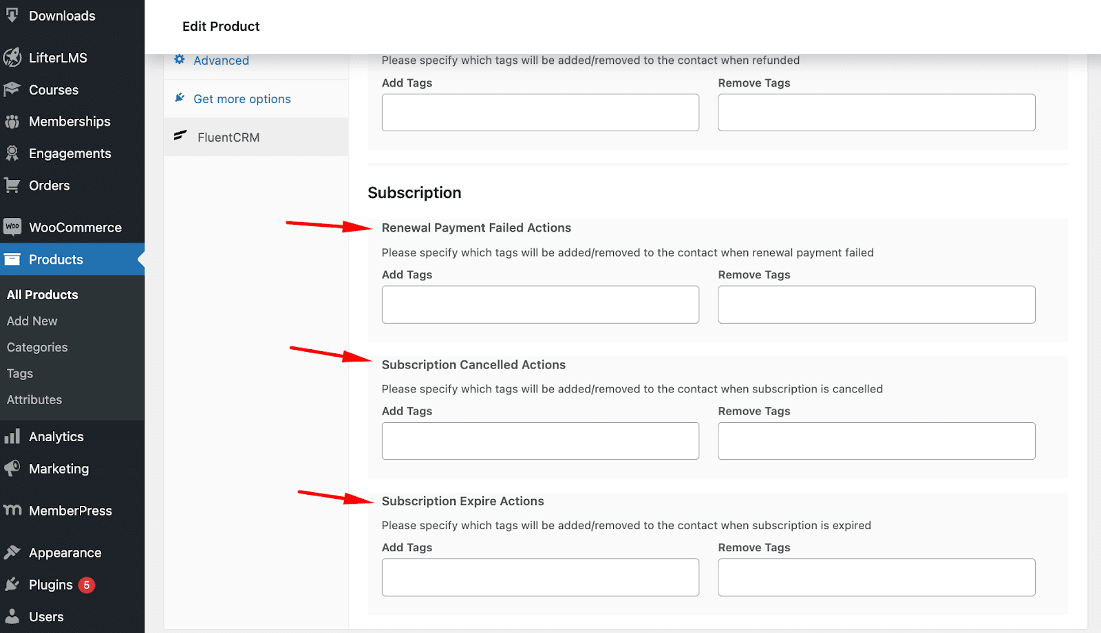 WooCommerce Subscriptions Actions