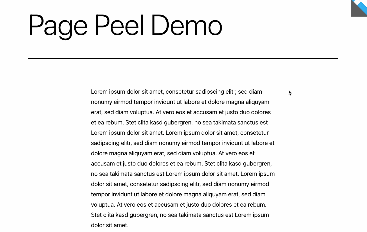 Page Peel Ad Demo