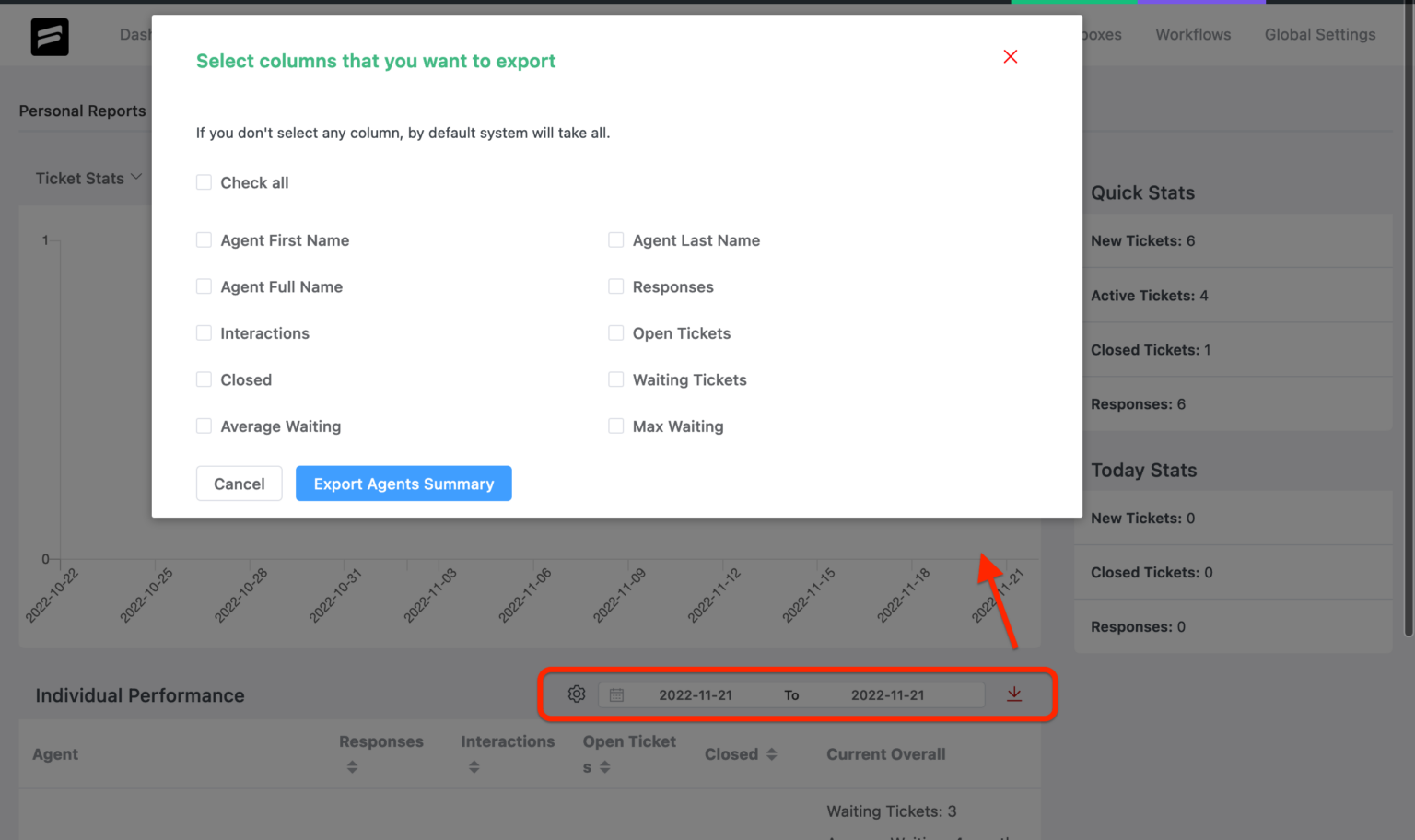 Export Agents Summary