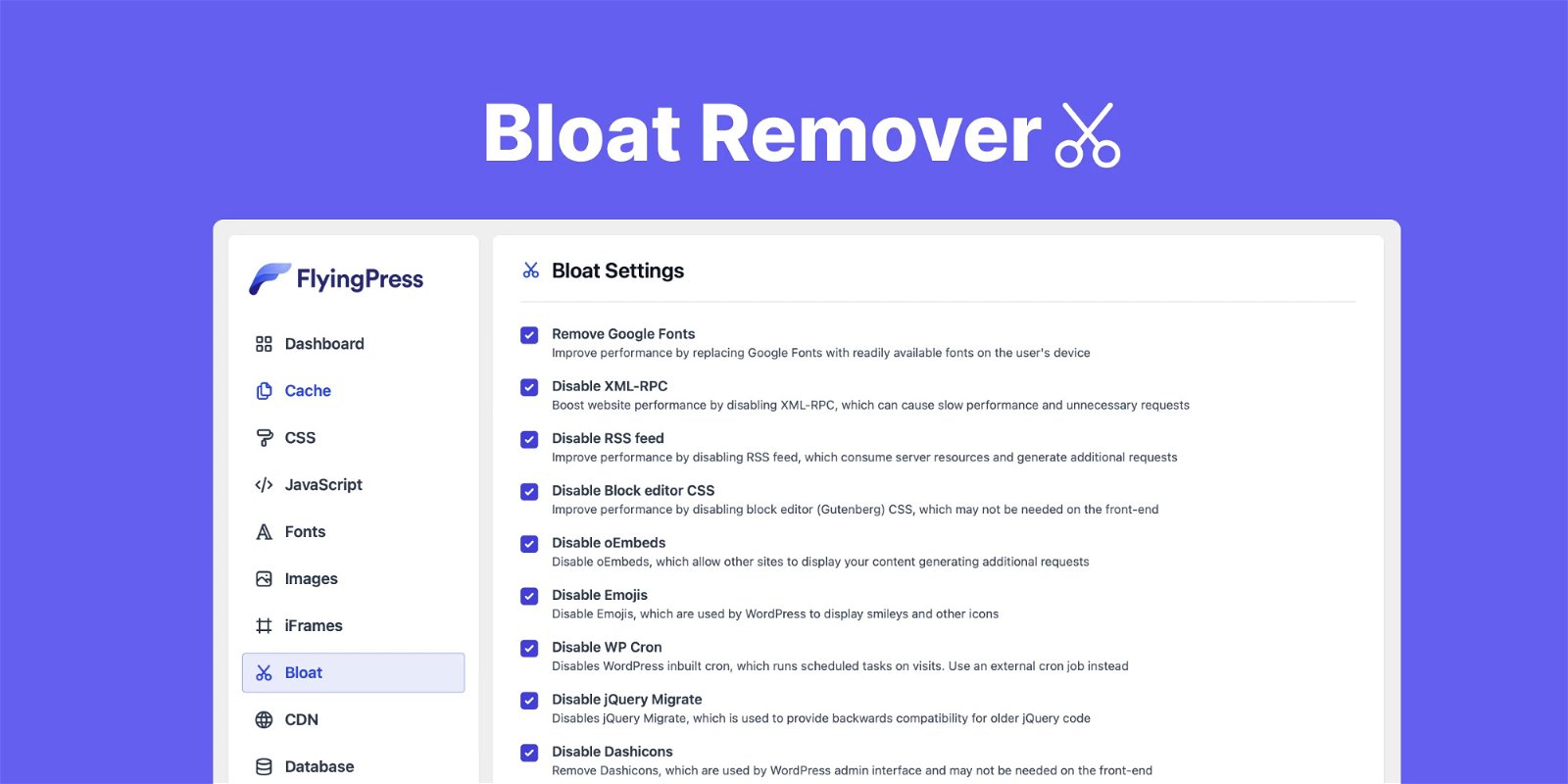 WordPress Bloat Remover