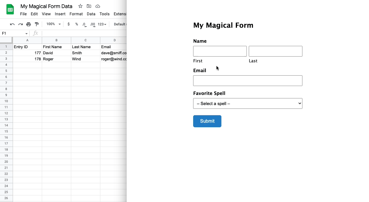 Gravity Forms Google Sheets