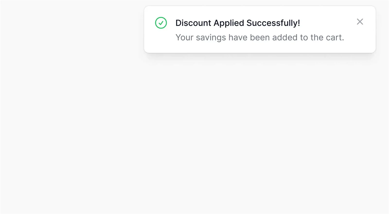 Discount Applied Successfully