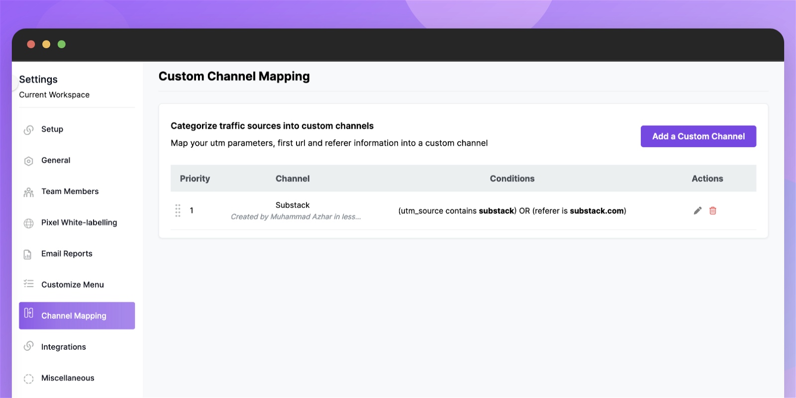 Custom Channel Mapping