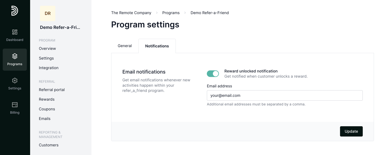 Referral Email Notifications