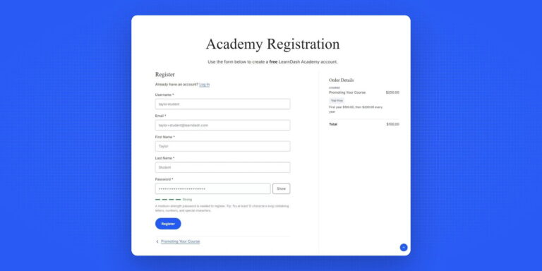 Registration Page