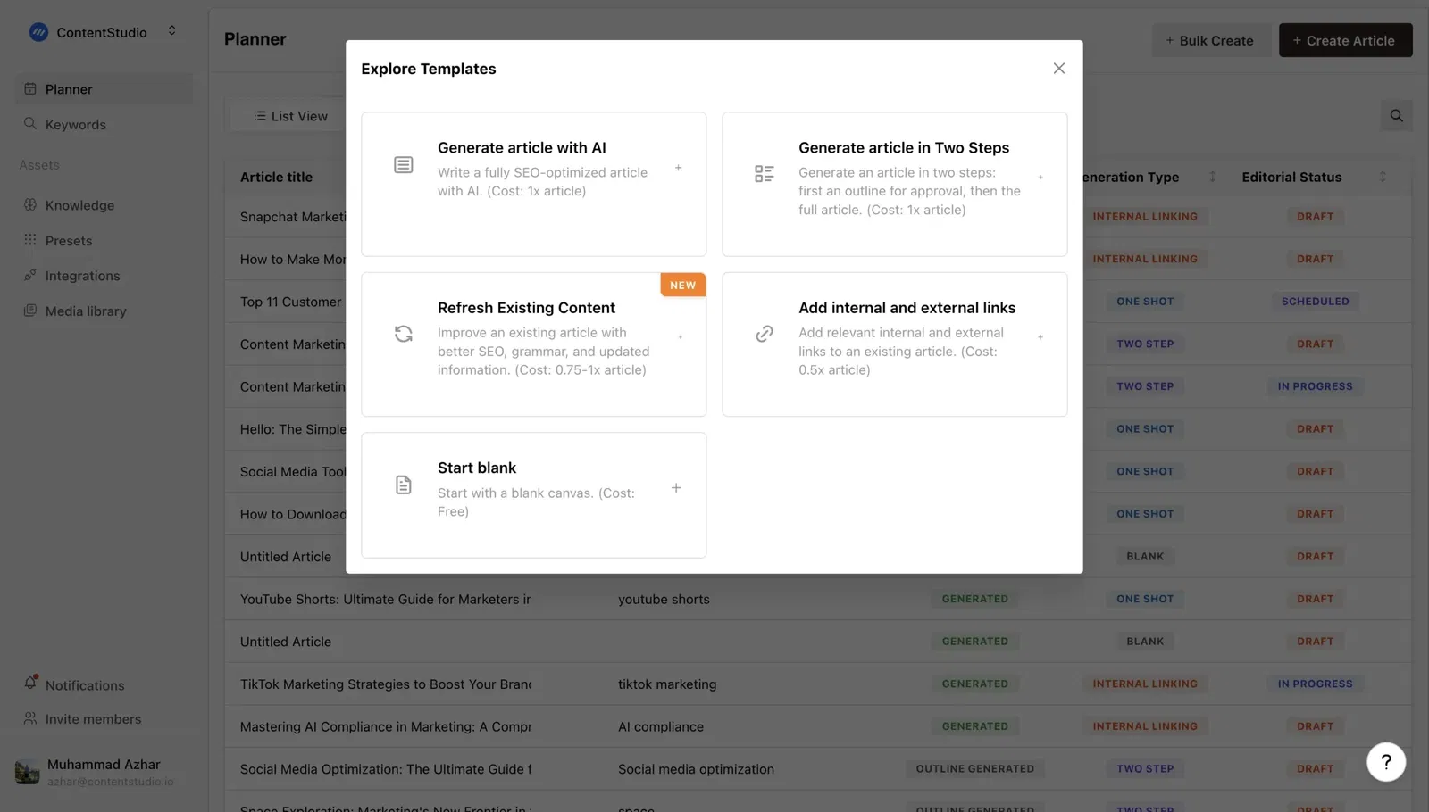 Refresh Existing Content