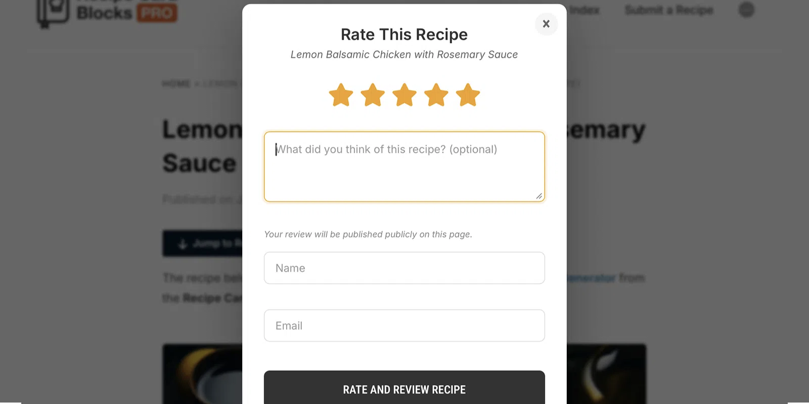Recipe Rating