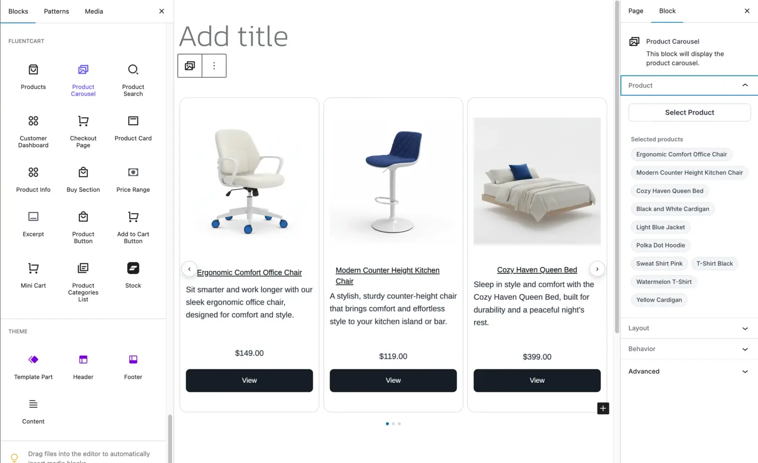 Product Carousel Block