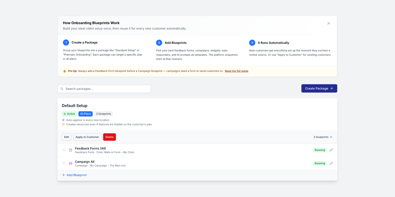 Onboarding Blueprints