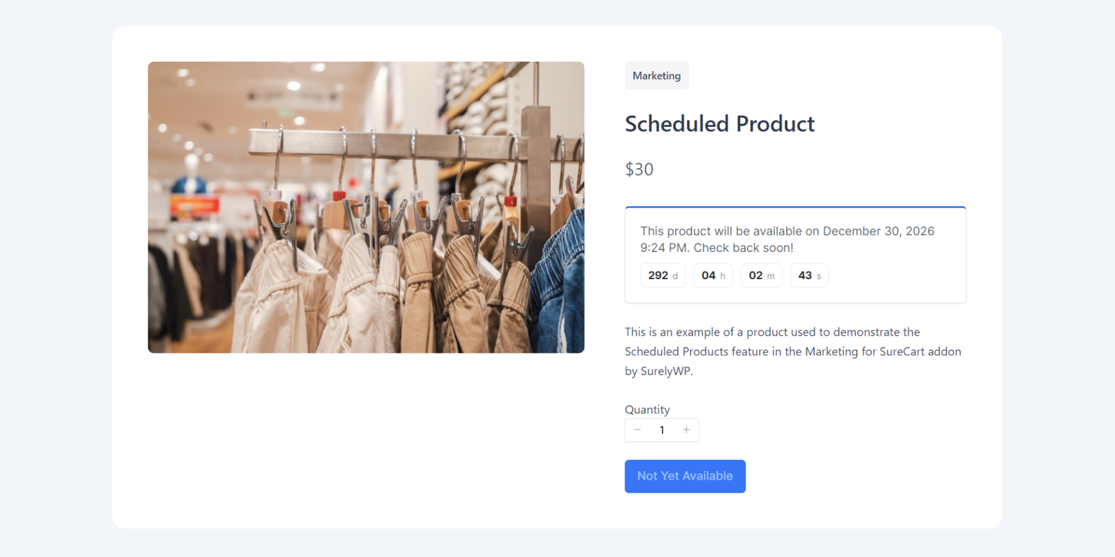Scheduled Product