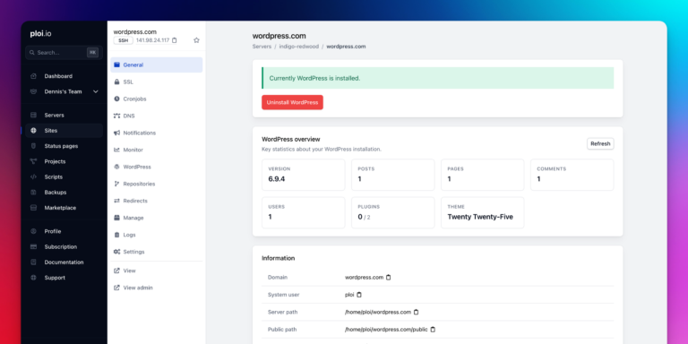 WordPress Dashboard