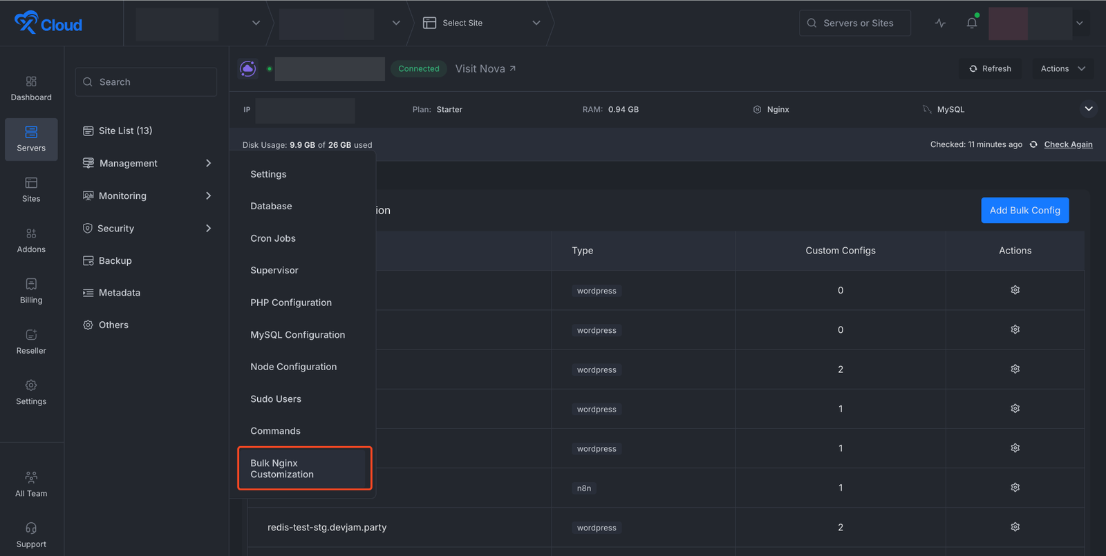 Bulk NGINX Customization