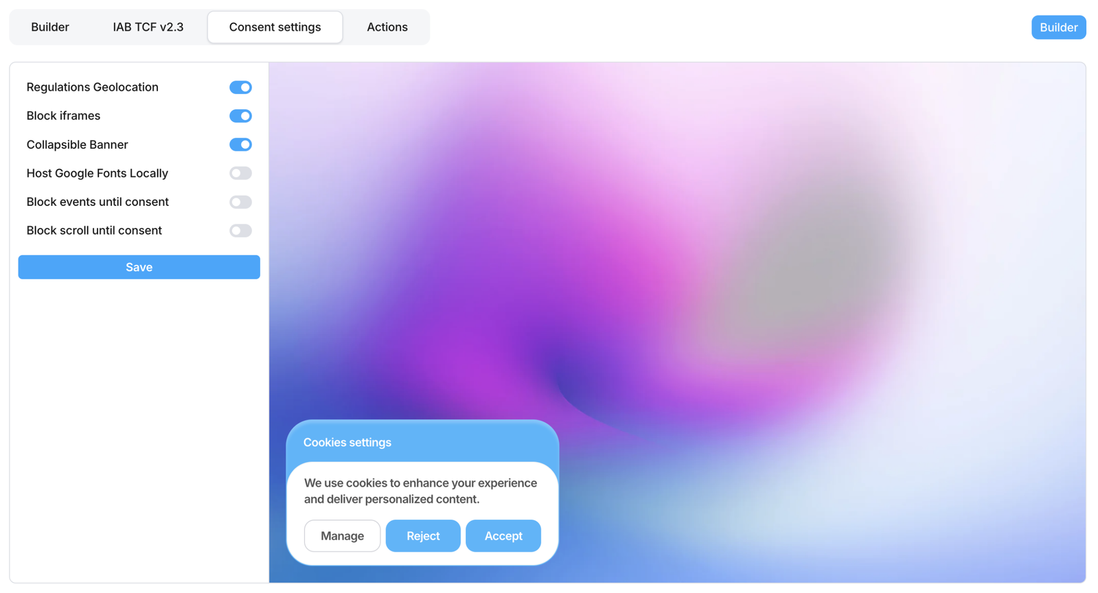 Consent Settings