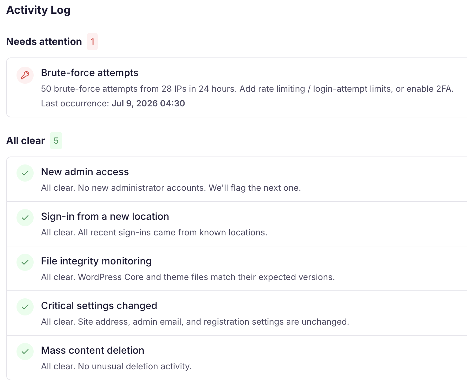Activity Log