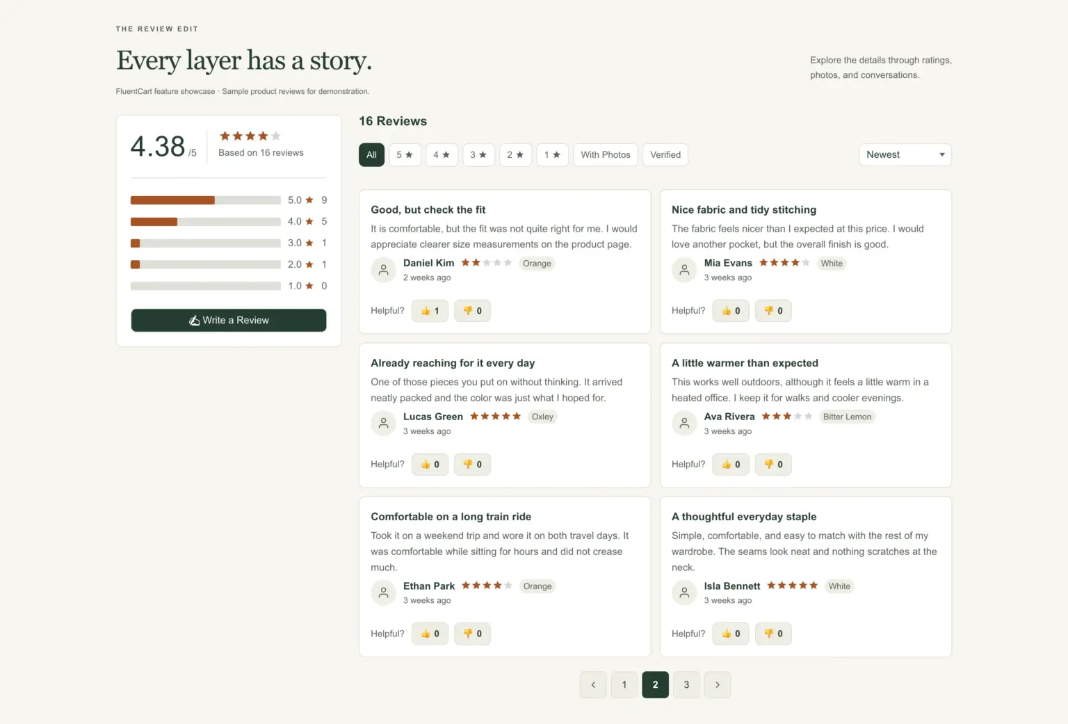 Reviews Section